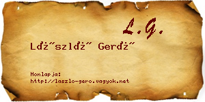 László Gerő névjegykártya