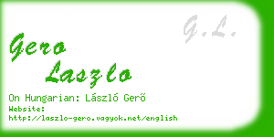 gero laszlo business card