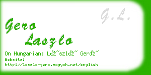 gero laszlo business card